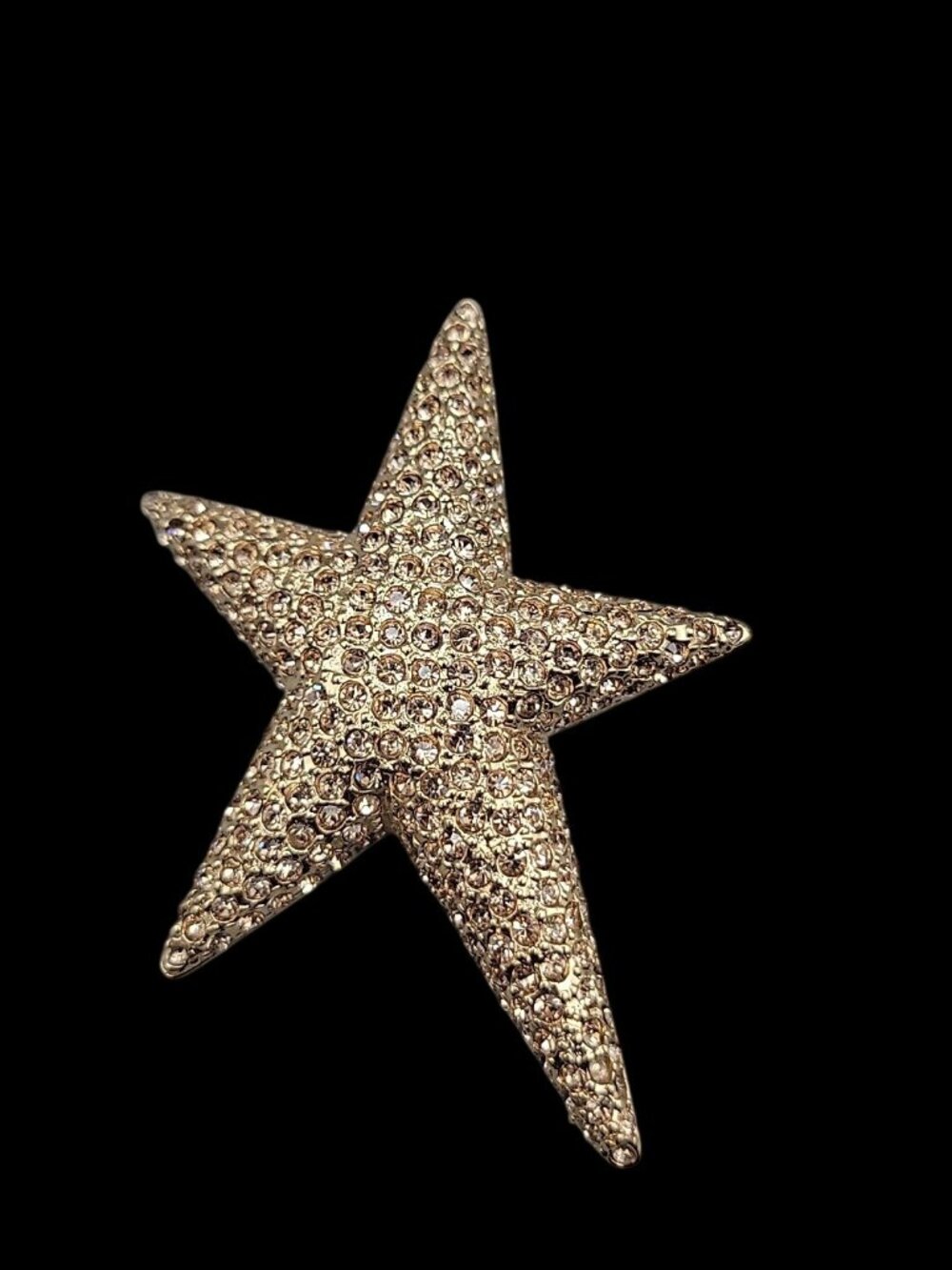 Vintage Carolee 1996 Crystal Star Brooch Limited Edition Gold Tone Signed Dated